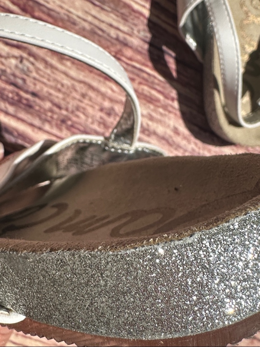 glam White Kids Sandals with Glitter Heart Accents - Picture 5 of 9
